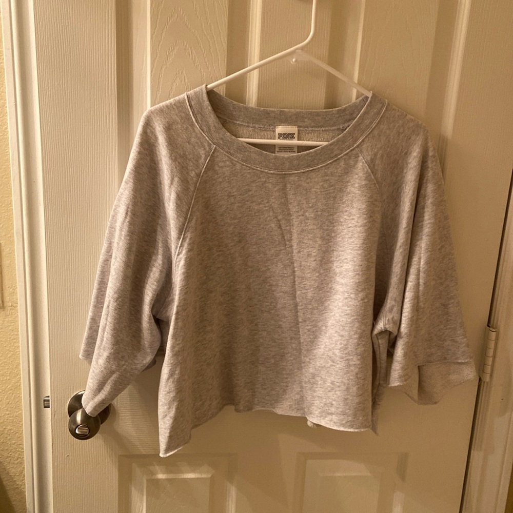 Victoria secret light gray cropped top